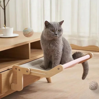 Wooden Cat Window Hammock — No-Drill Hanging Bed