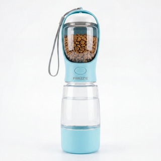 3-in-1 Portable Dog Water Bottle — 550ml Leak-Proof Travel Water Dispenser with Food Cup & Waste Bag Holder
