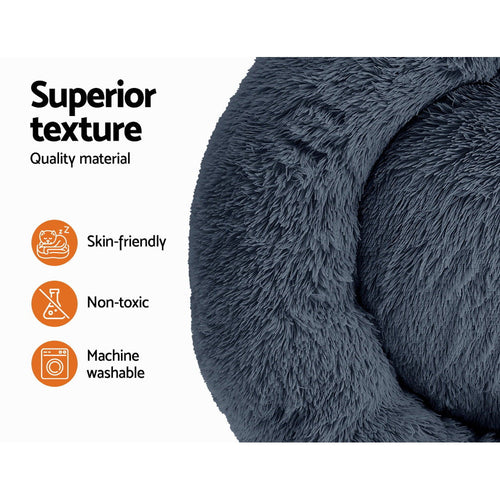 Pawzzie Calming Orthopedic Plush Dog Bed with dog resting