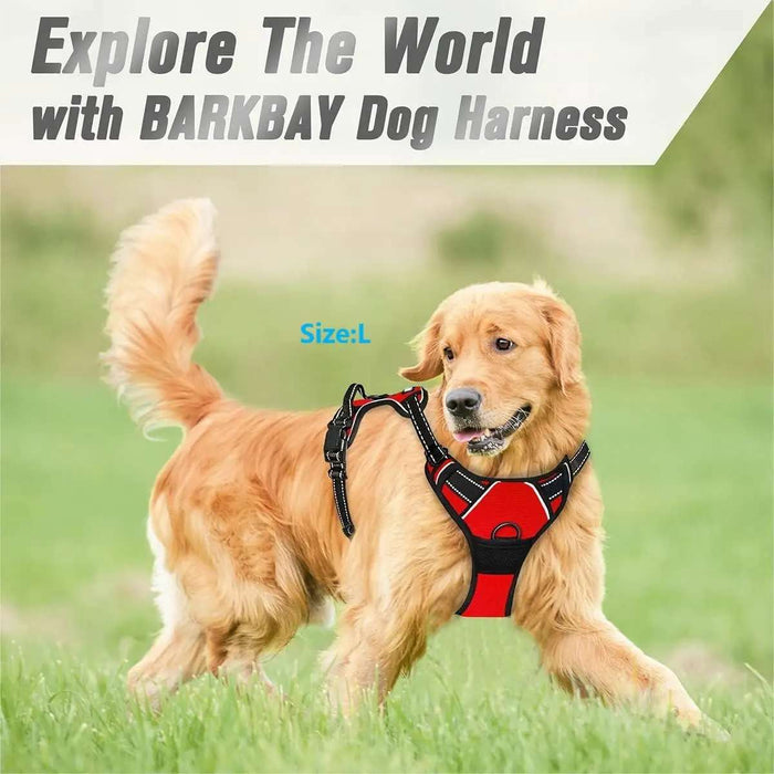 No-Pull Reflective Dog Harness – Adjustable Dual-Clip Walking Harness
