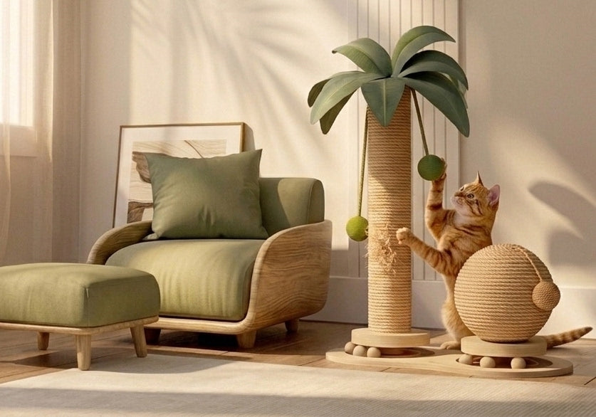 Coconut Tree Cat Scratching Post & Play Tower — Pawzzie